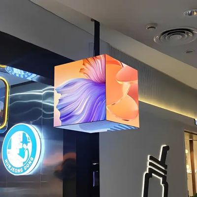 HD IP31 comercial 5 lados LED Magic Cube Display com gabinete de ferro personalizado