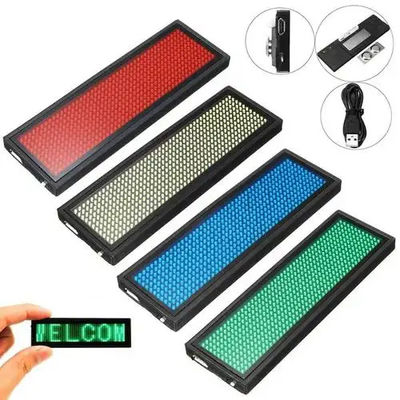 Embalagem de nome de rolagem LED personalizável, 12x48 pixels Embalagem de nome LED para eventos