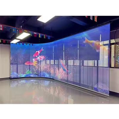 P3.9-7.8 Ecrã de visualização LED transparente interior em cores completas com alto brilho